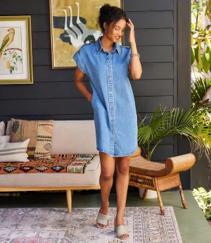 Cap Sleeve Denim Shirtdress