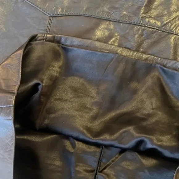 CAPULET 100% Black Leather Zip Up Grunge Goth Lined Mini Skirt