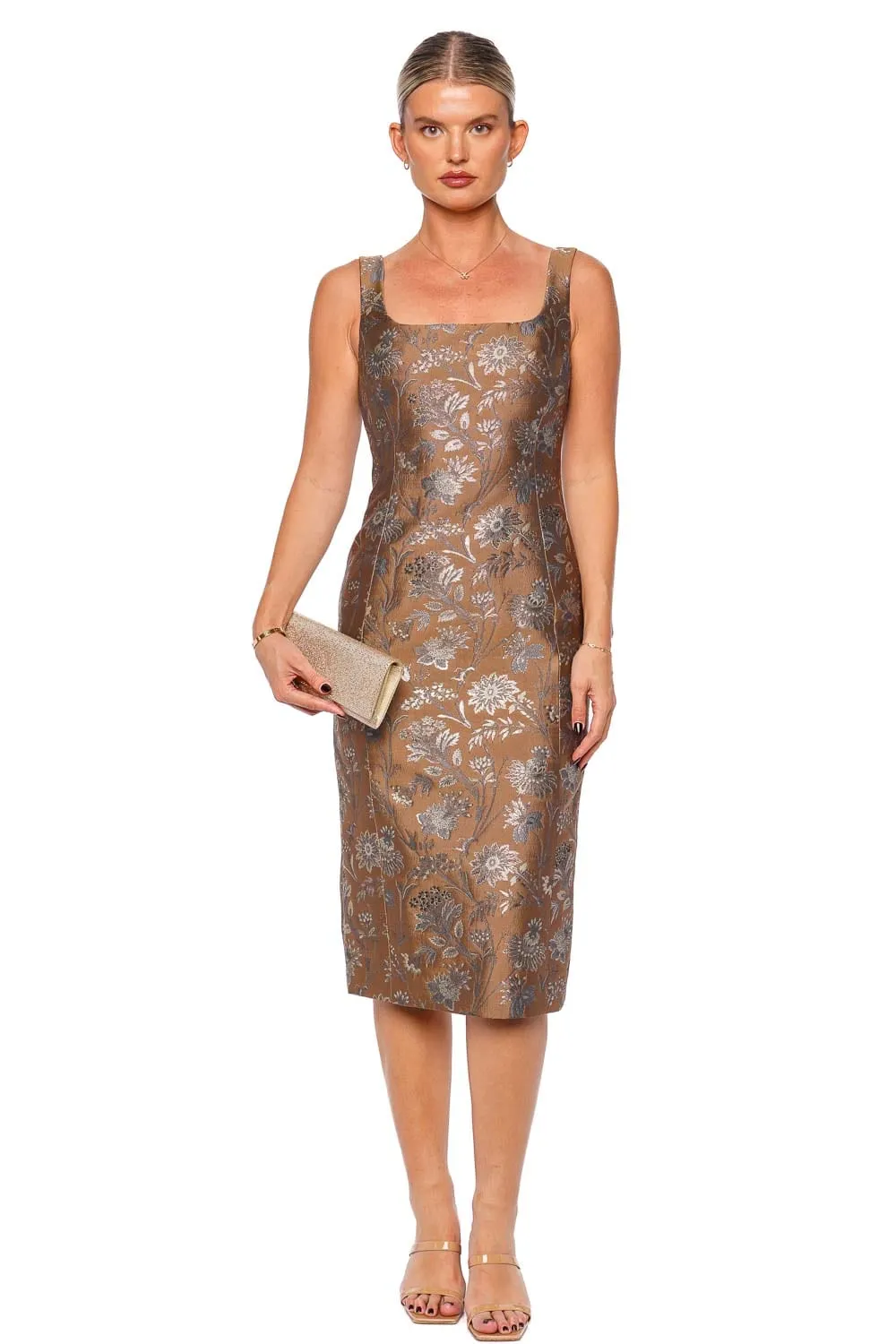 Carlie Jacquard Garden Midi Dress