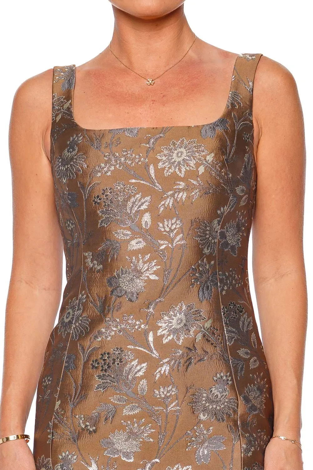 Carlie Jacquard Garden Midi Dress