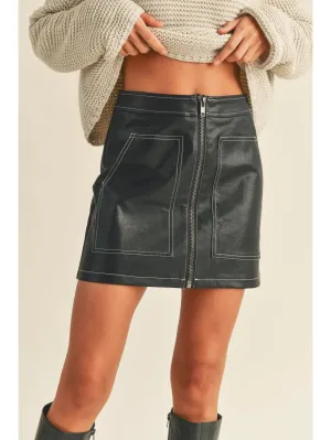 Carly Leather Skirt