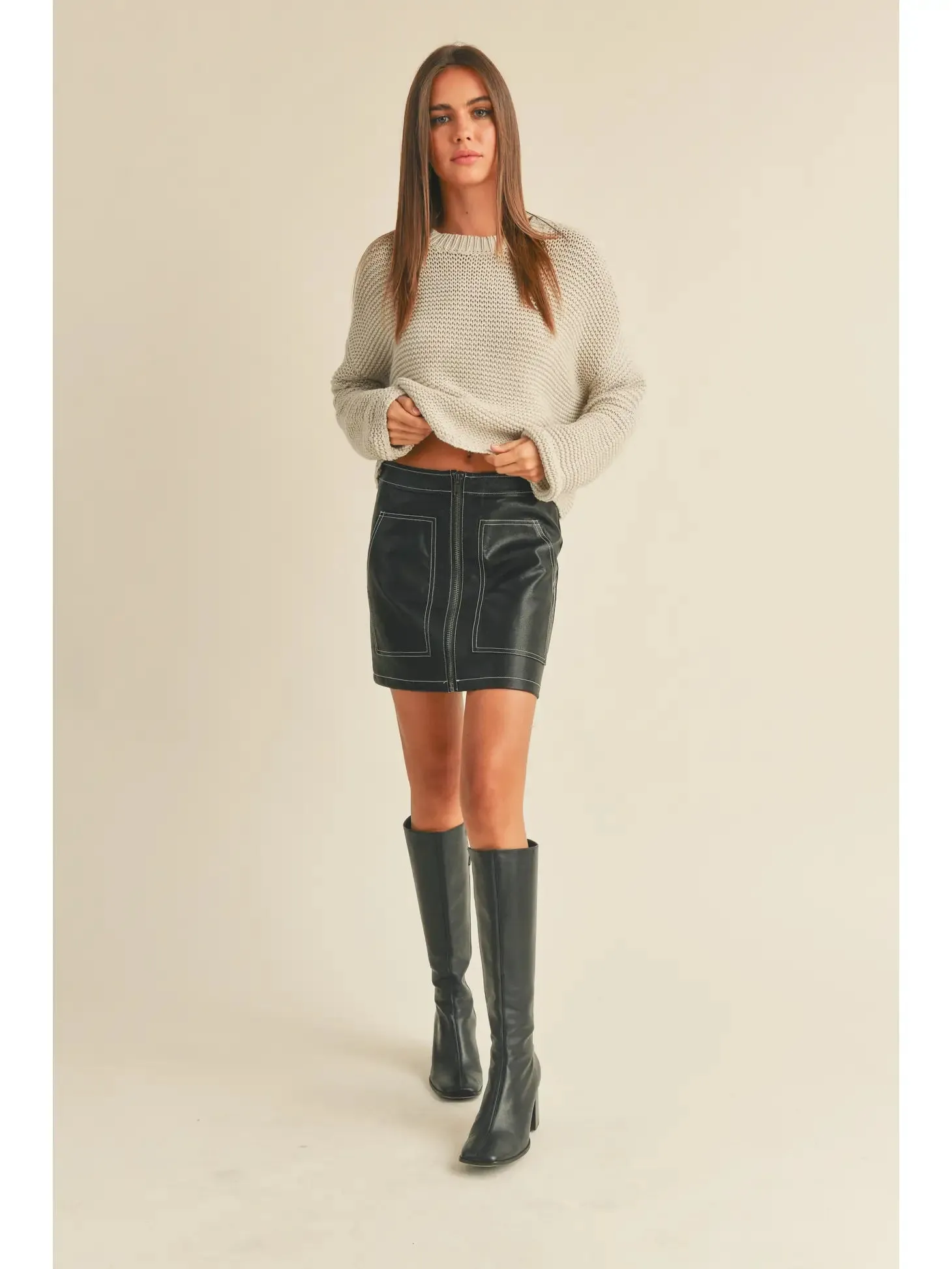Carly Leather Skirt