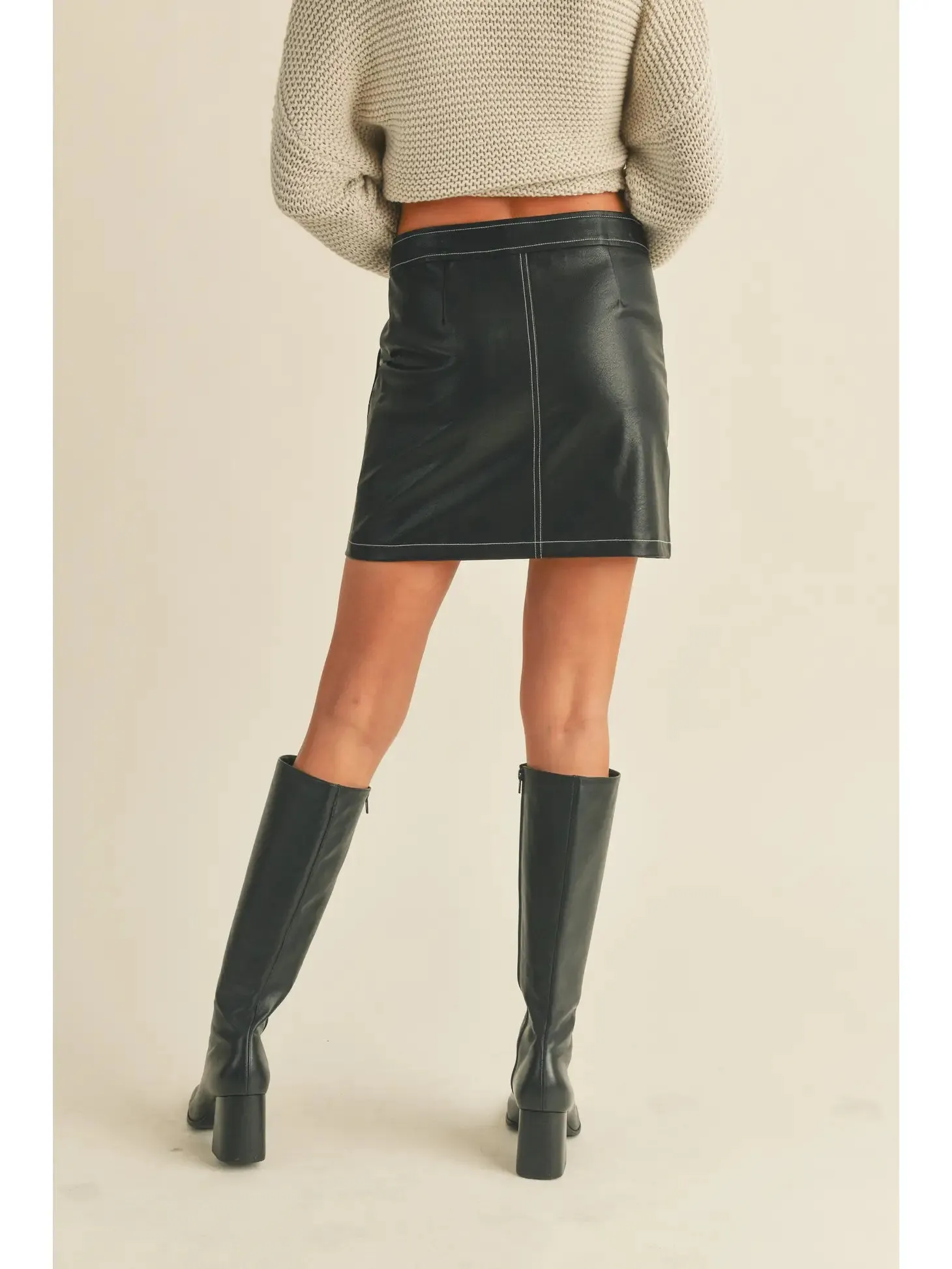 Carly Leather Skirt
