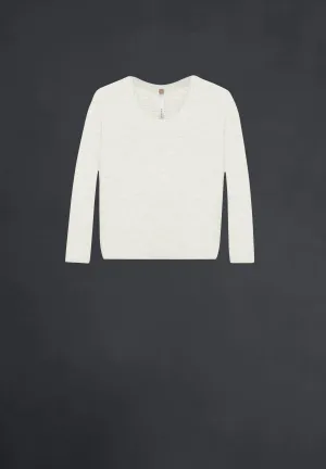 Cashmere Featherweight Crop Top in Ivory