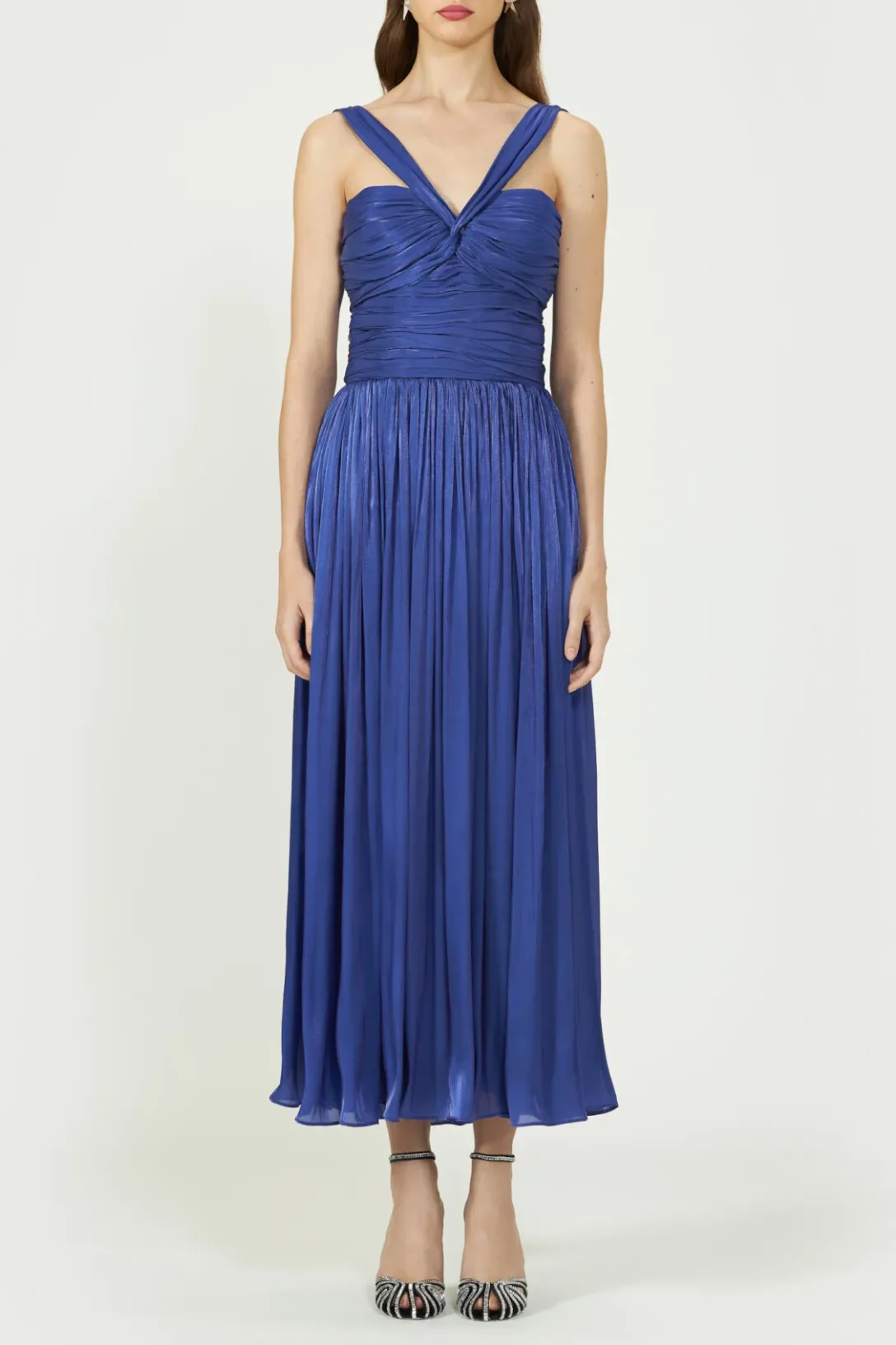 Cavana Iridescent Draped Dress | Deep Blue