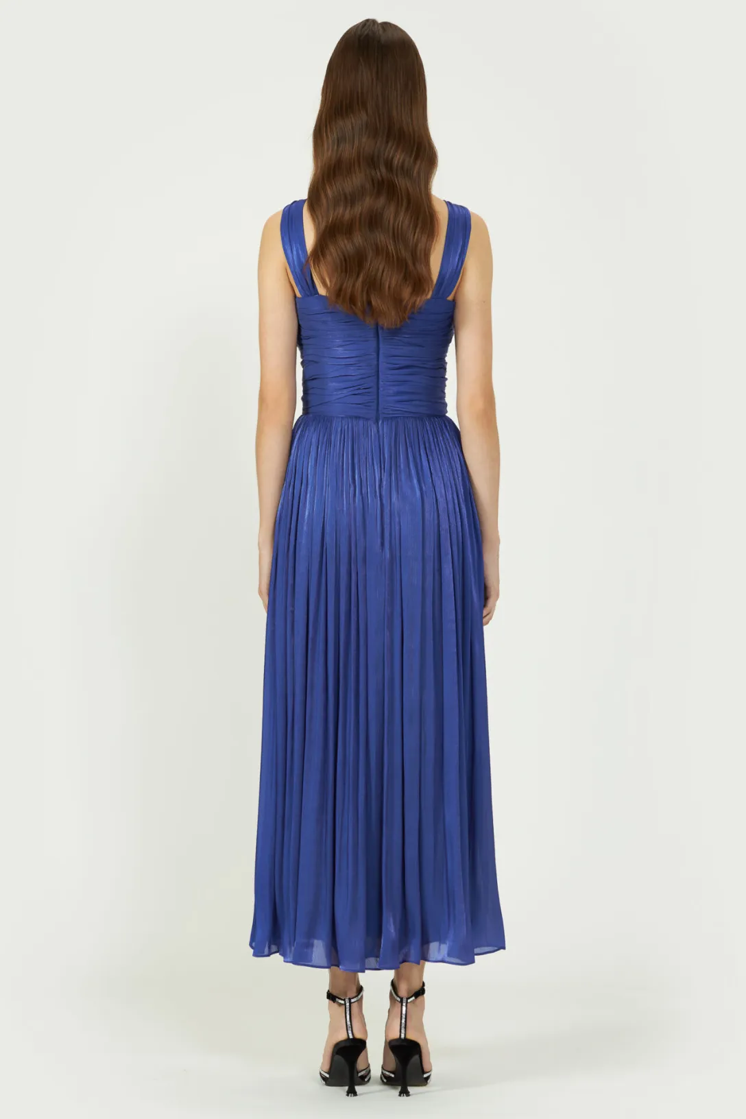 Cavana Iridescent Draped Dress | Deep Blue