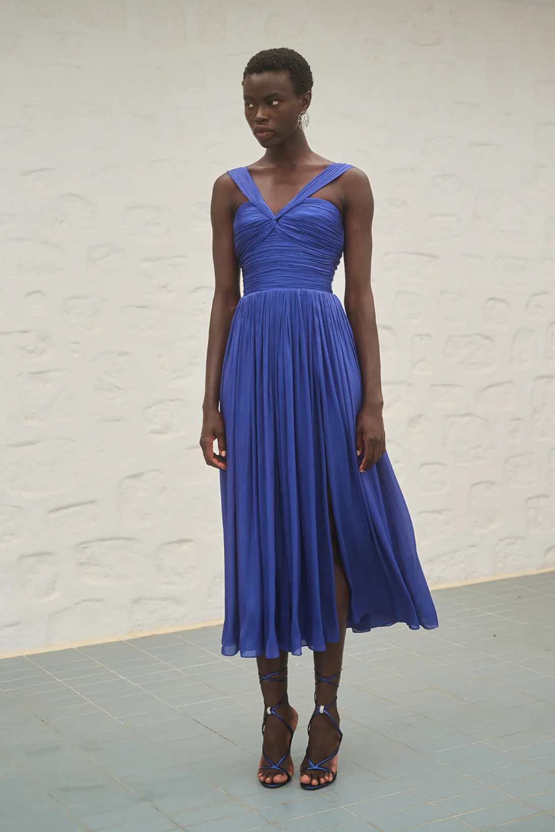 Cavana Iridescent Draped Dress | Deep Blue