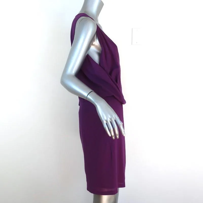 Chloe Dress Violet Draped Wool Size 40 Sleeveless Blouson Mini