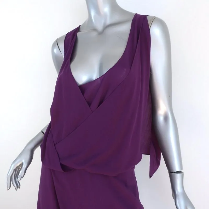 Chloe Dress Violet Draped Wool Size 40 Sleeveless Blouson Mini