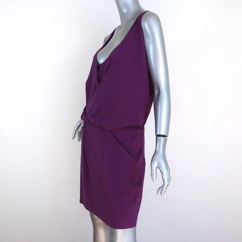 Chloe Dress Violet Draped Wool Size 40 Sleeveless Blouson Mini