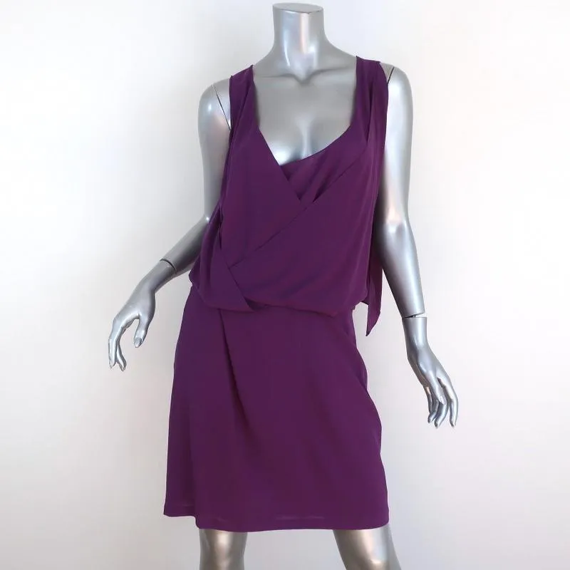 Chloe Dress Violet Draped Wool Size 40 Sleeveless Blouson Mini