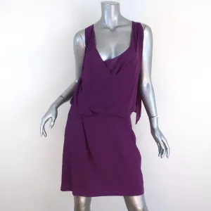 Chloe Dress Violet Draped Wool Size 40 Sleeveless Blouson Mini