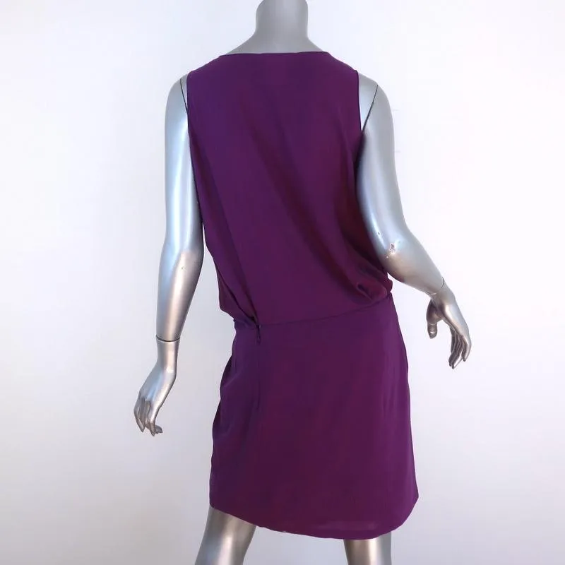 Chloe Dress Violet Draped Wool Size 40 Sleeveless Blouson Mini