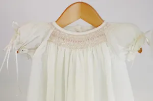 Christening Gown girl, Cotton Baptism Gown, Girls Baptism Dress, Dedication Dress,  Ivory,  Long Christening Gown,  Free Personalization