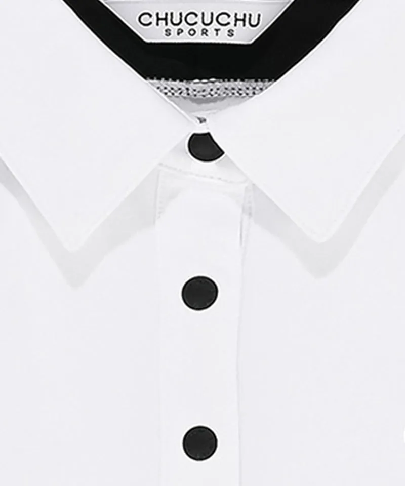 CHUCUCHU Shoulder Line Polo T-Shirt - White