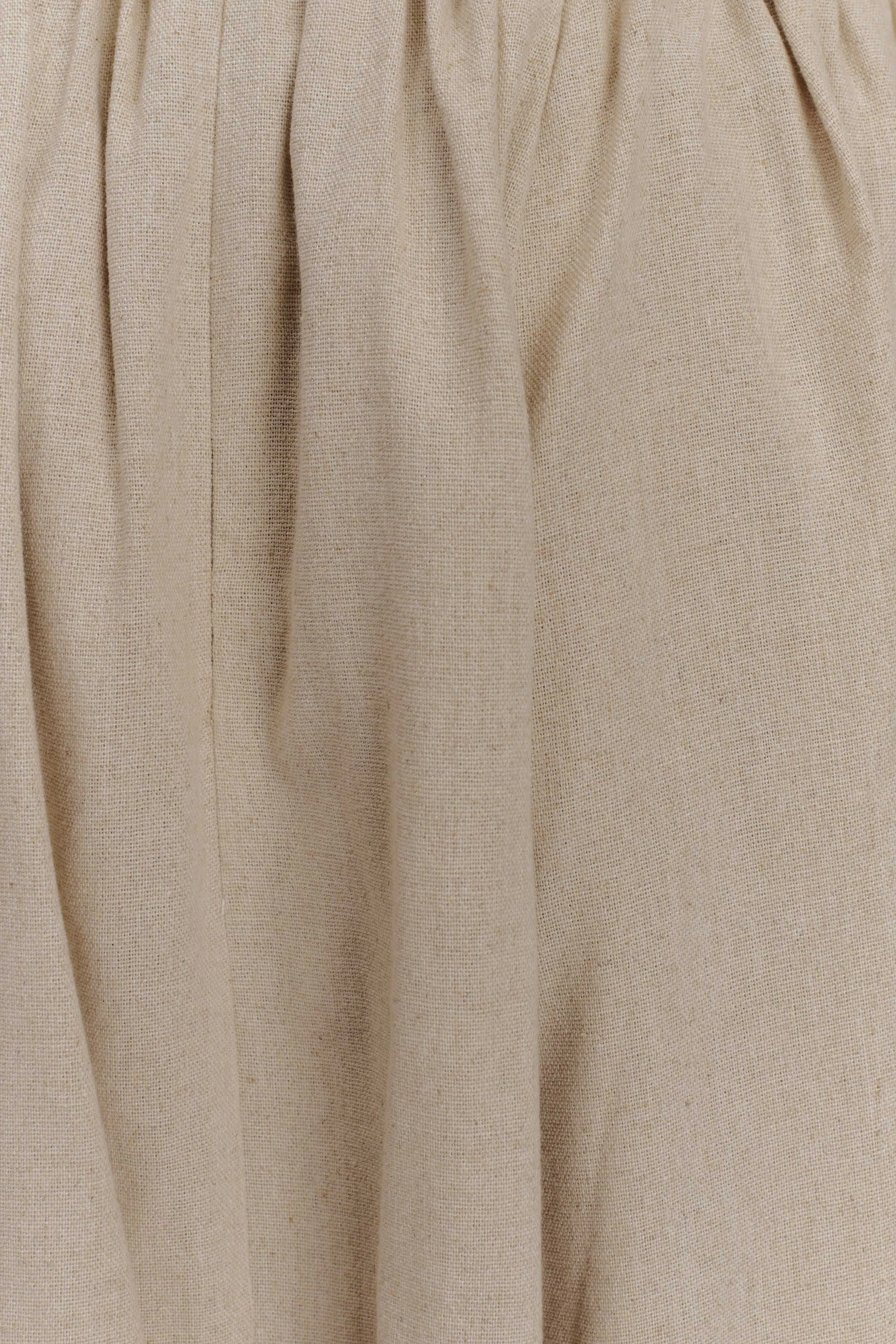 Clarence Linen A-Line Maxi Skirt - Natural