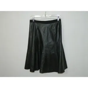 Classiques Nordstrom Skirt Black Leather Skirt A-Line Fully Lined Size 4