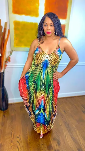 CLEARANCE! Stunning Snakeskin Print Lengthy Maxi Dress with Pockets‼️