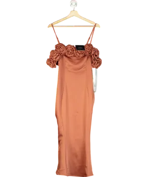 CLUBL Metallic Ruffled Maxi Dress UK 12