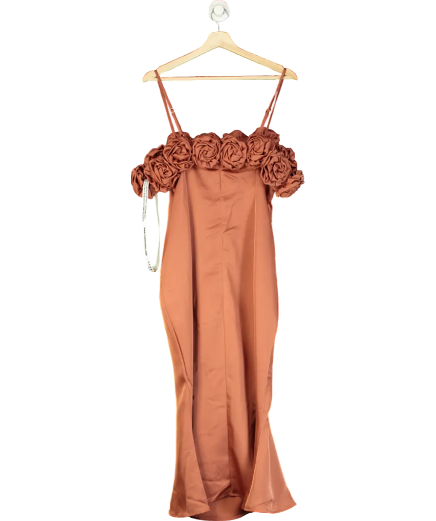 CLUBL Metallic Ruffled Maxi Dress UK 12