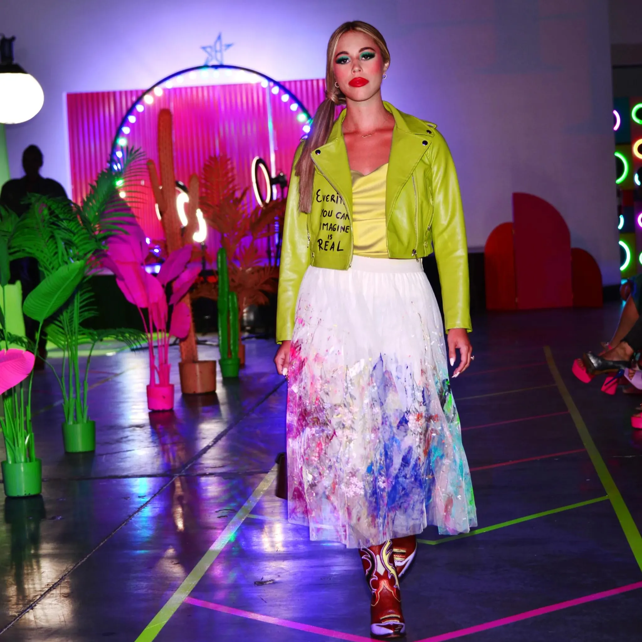 Colorful Explosion - Hand-Painted Skirt