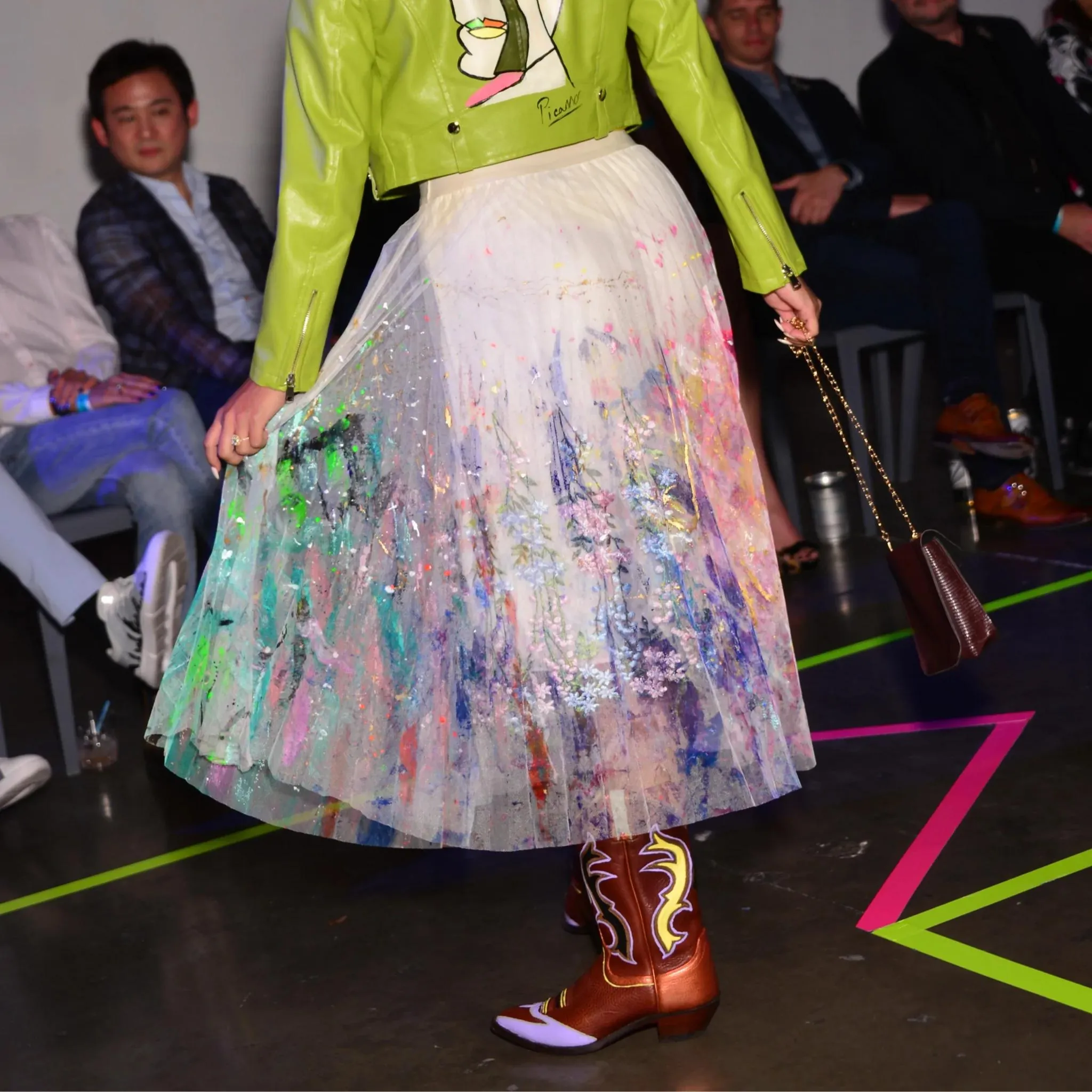 Colorful Explosion - Hand-Painted Skirt