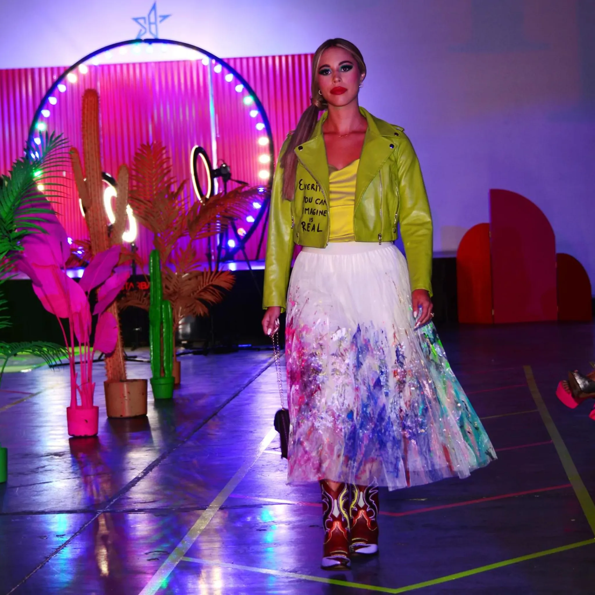 Colorful Explosion - Hand-Painted Skirt