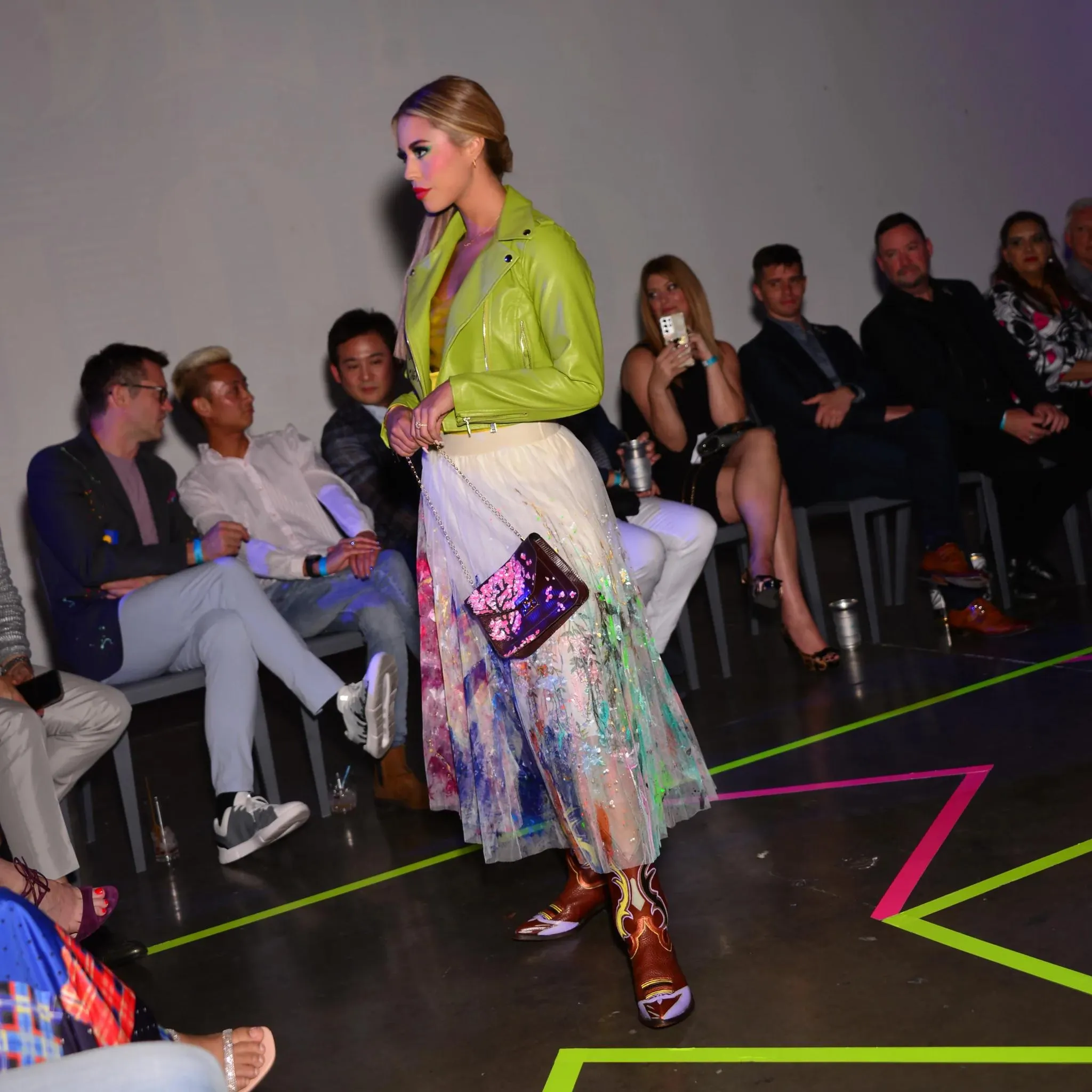 Colorful Explosion - Hand-Painted Skirt