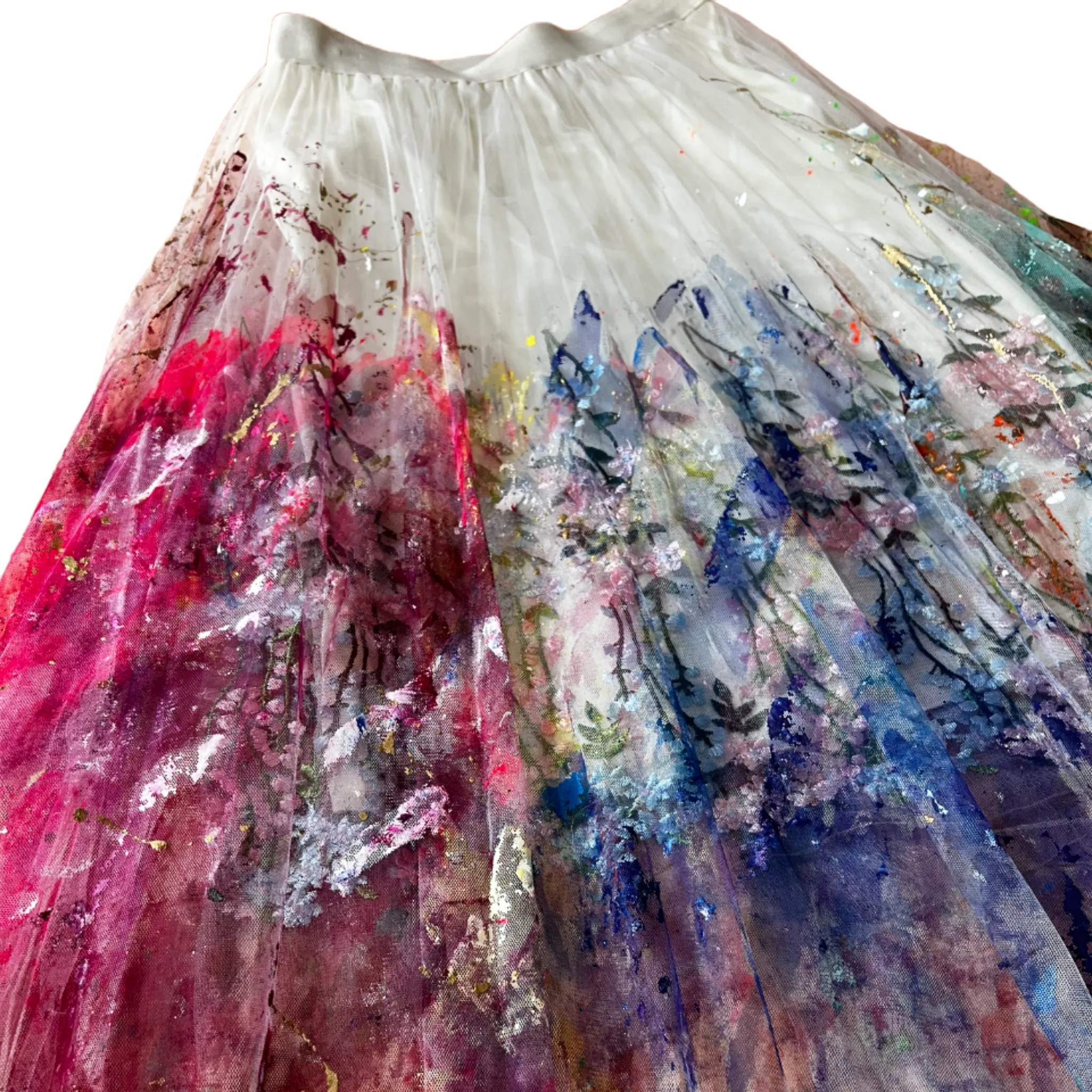 Colorful Explosion - Hand-Painted Skirt