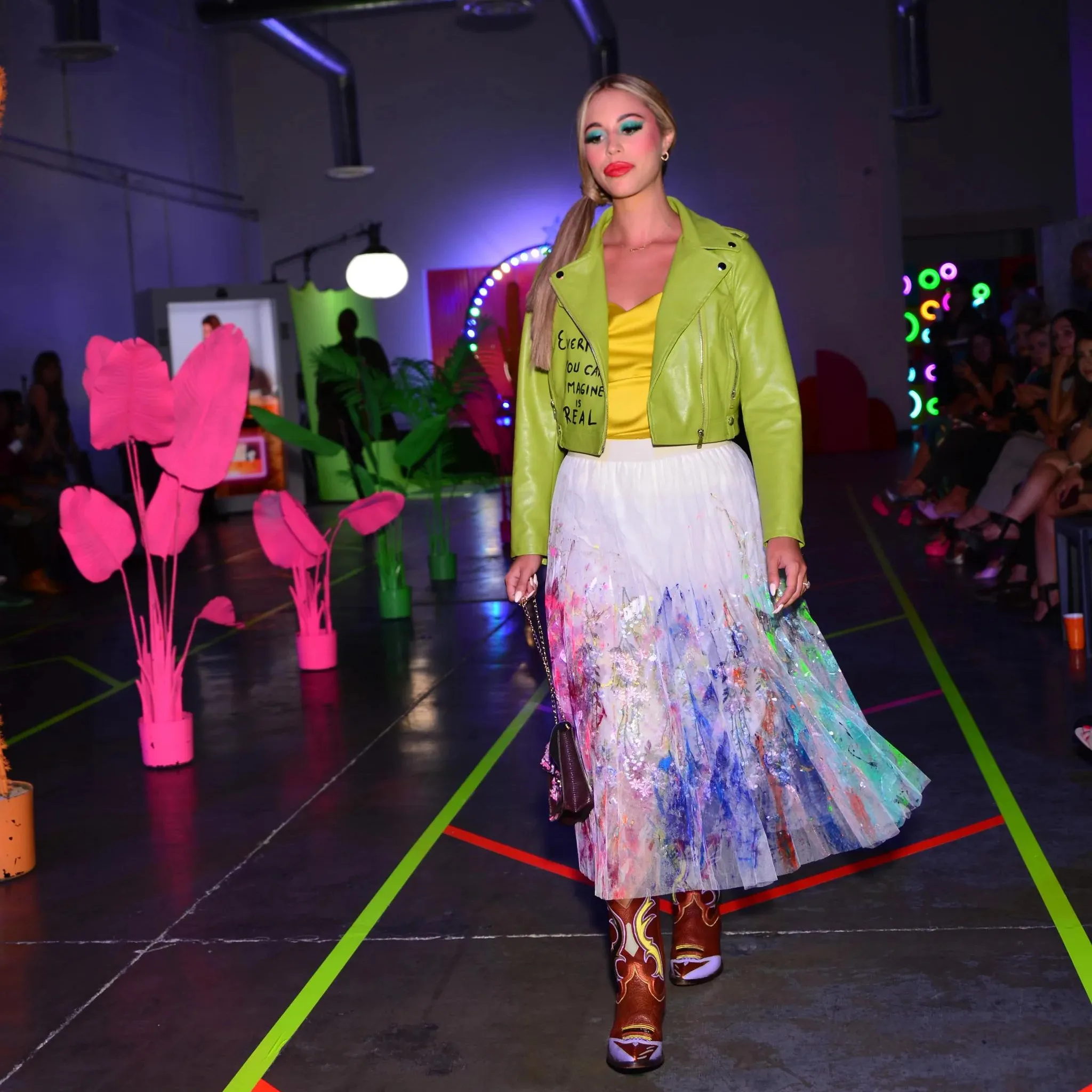 Colorful Explosion - Hand-Painted Skirt