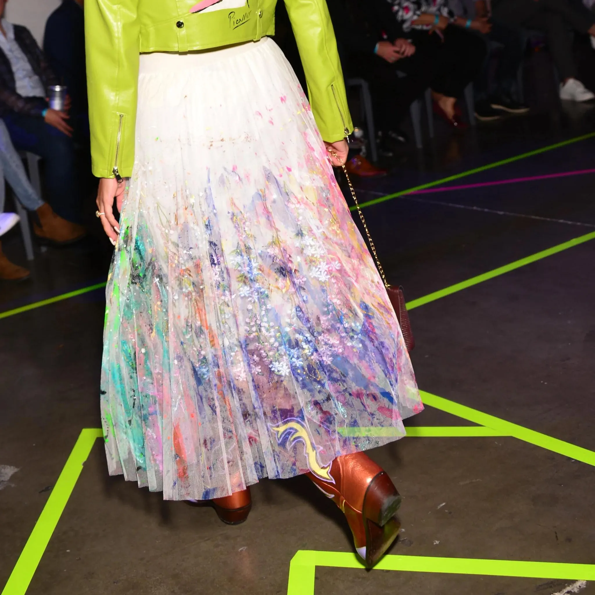 Colorful Explosion - Hand-Painted Skirt