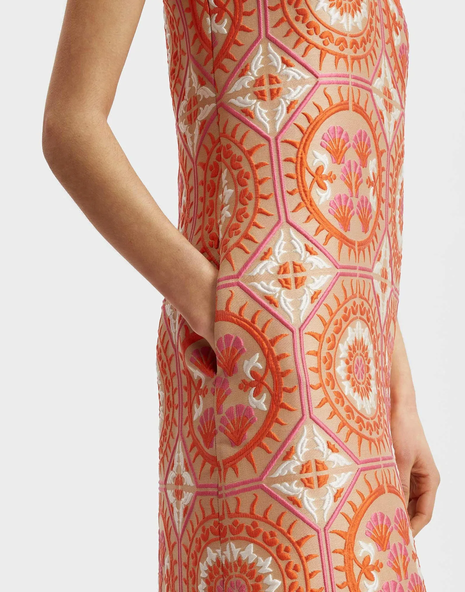 Column Dress Sun Jacquard