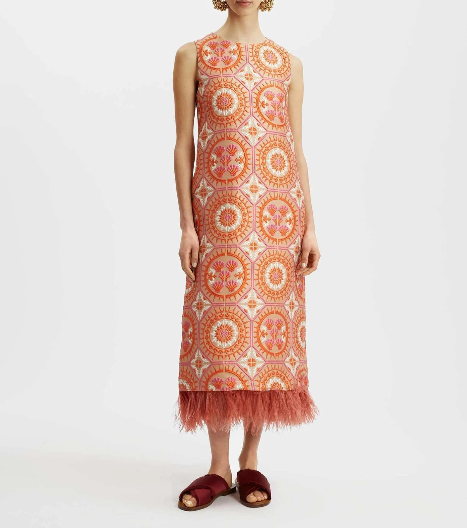 Column Dress Sun Jacquard