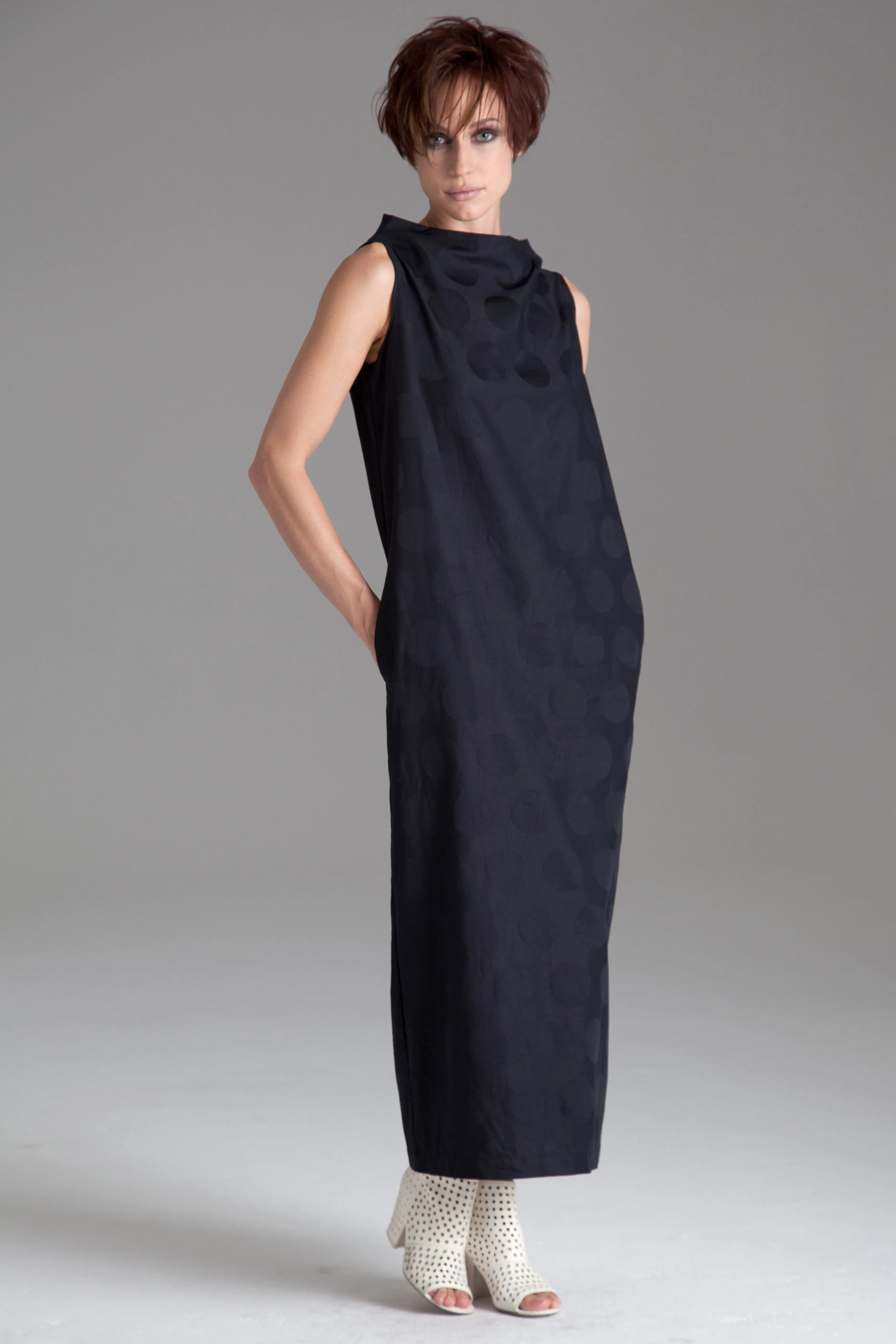 Cotton Jacquard Column Dress