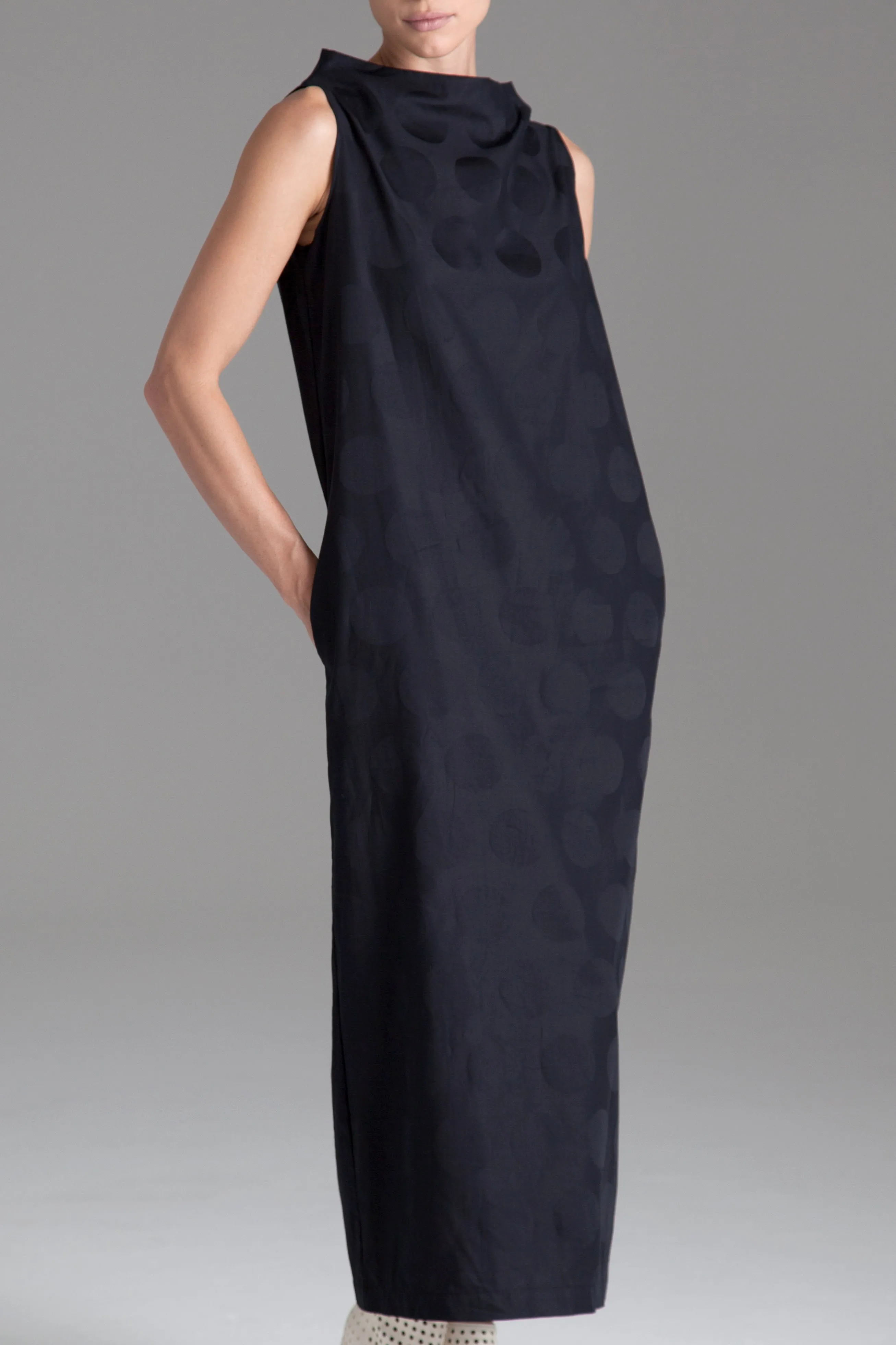 Cotton Jacquard Column Dress