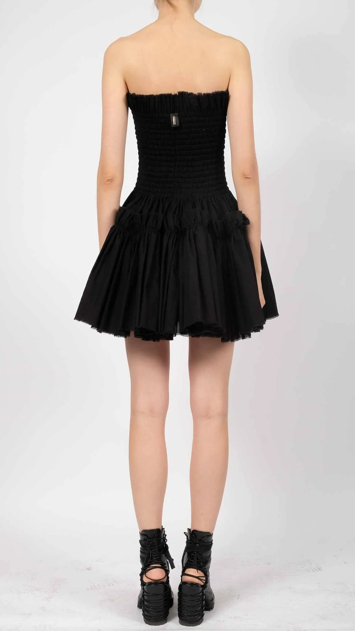 Cotton Mini Dress with Ruffles