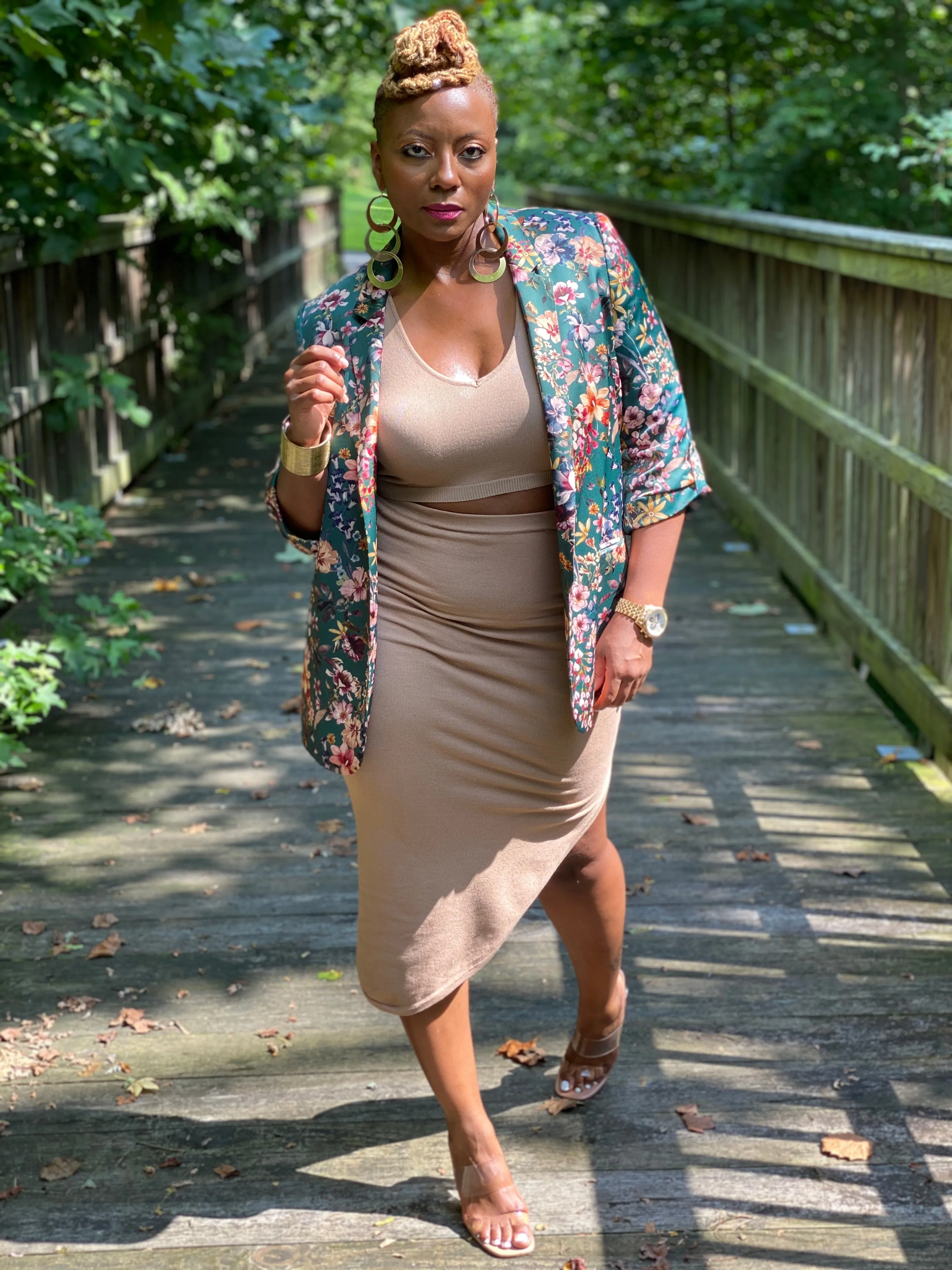 Crop Top Midi Skirt Set