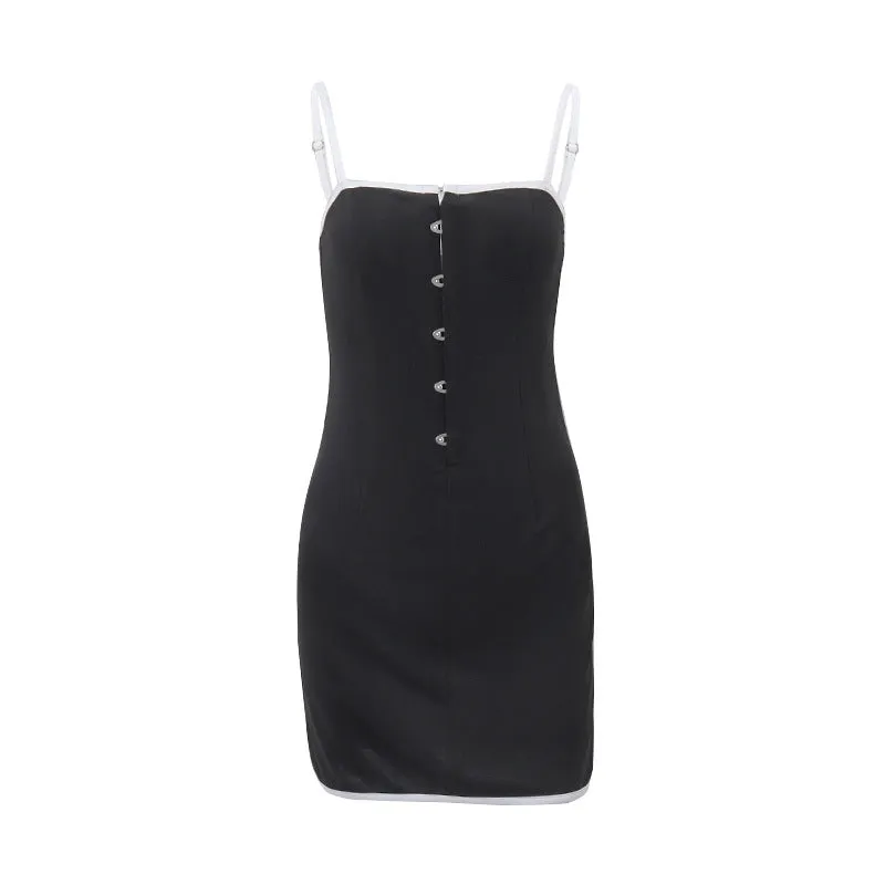 Cross-Border European and American Women's Clothing2023Fall New Sexy Vacation Style Elegant High-Grade Slim-Fit Suspender Hip Skirt for Women