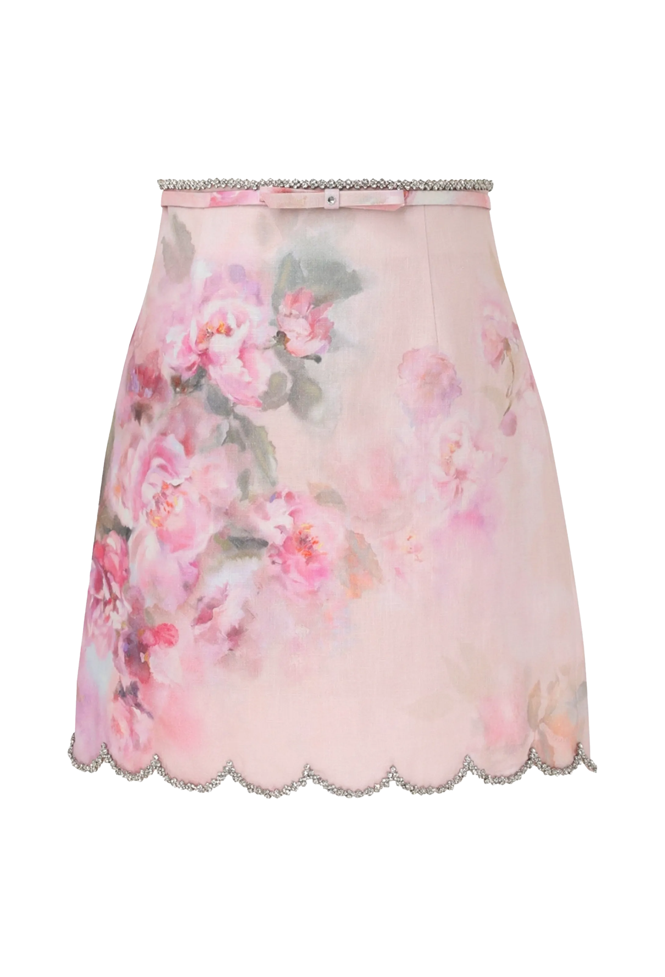 Crush Scalloped Mini Skirt