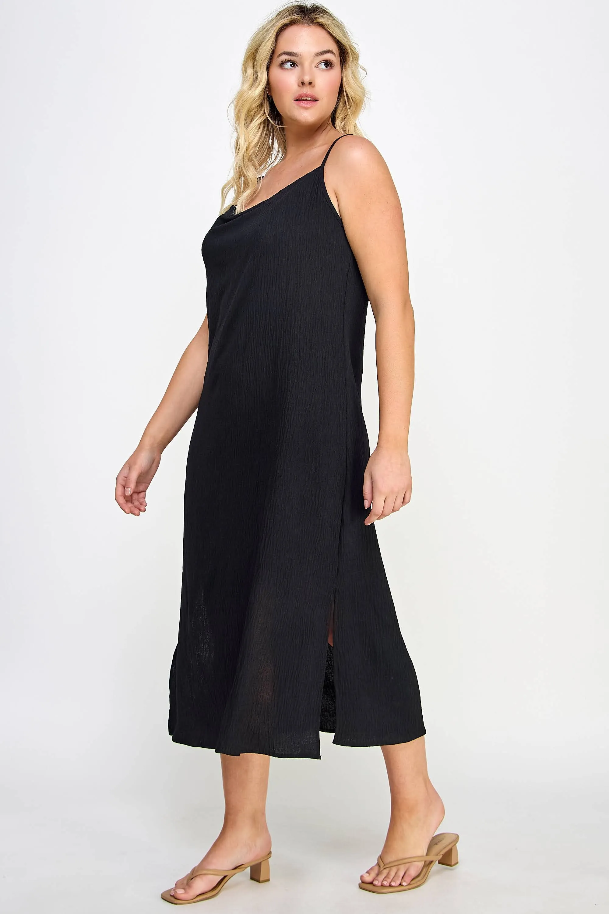 Curvy Cowl Neck Midi Slip Dress