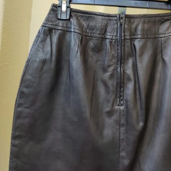 Danier Black Genuine Leather Skirt.