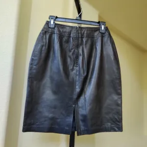 Danier Black Genuine Leather Skirt.