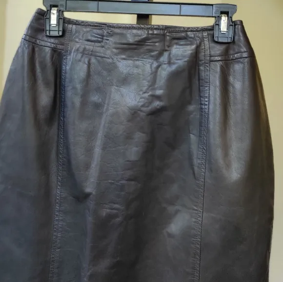 Danier Black Genuine Leather Skirt.