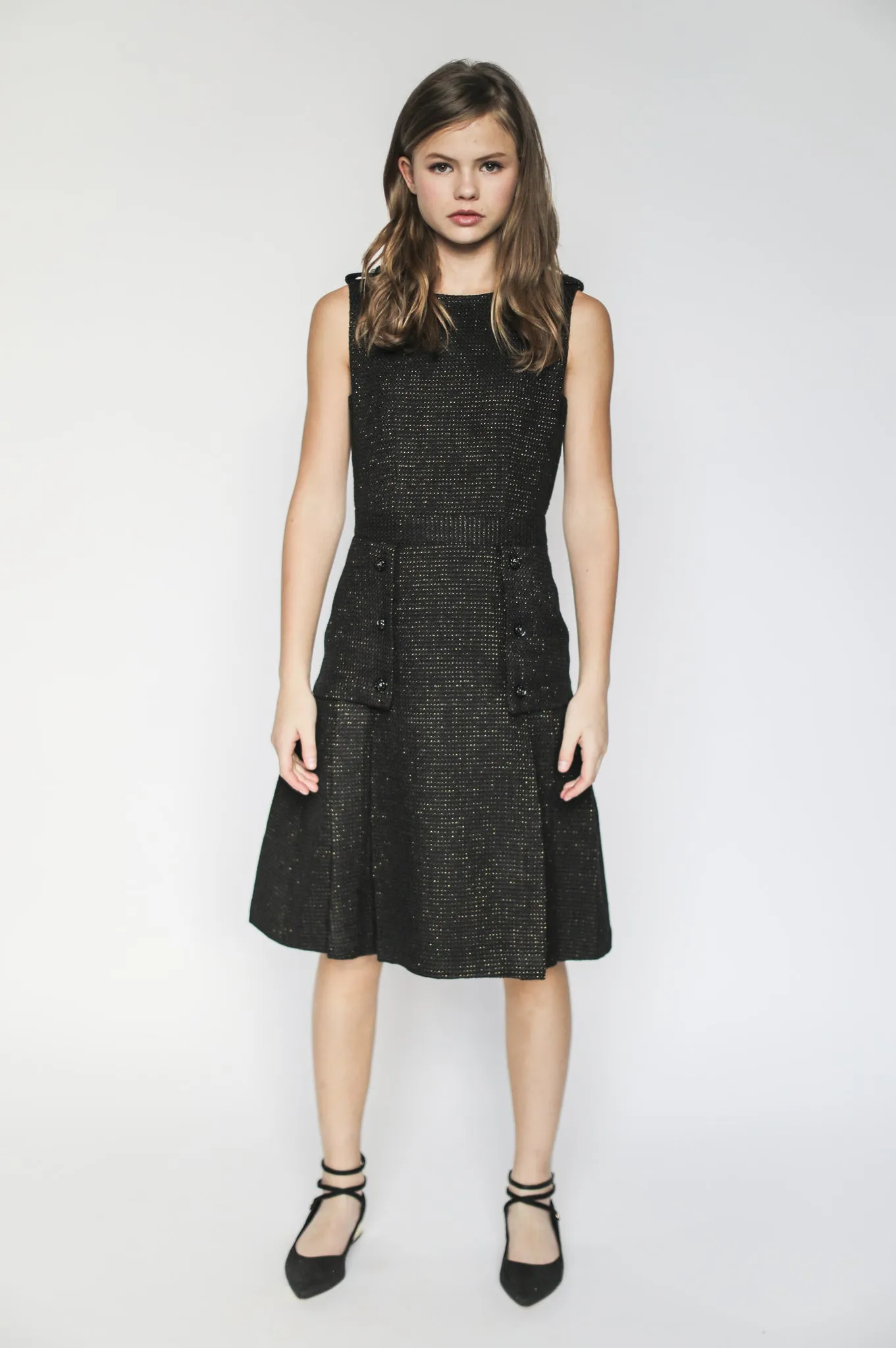 Daphne dress (ivory with gold metallic thread)