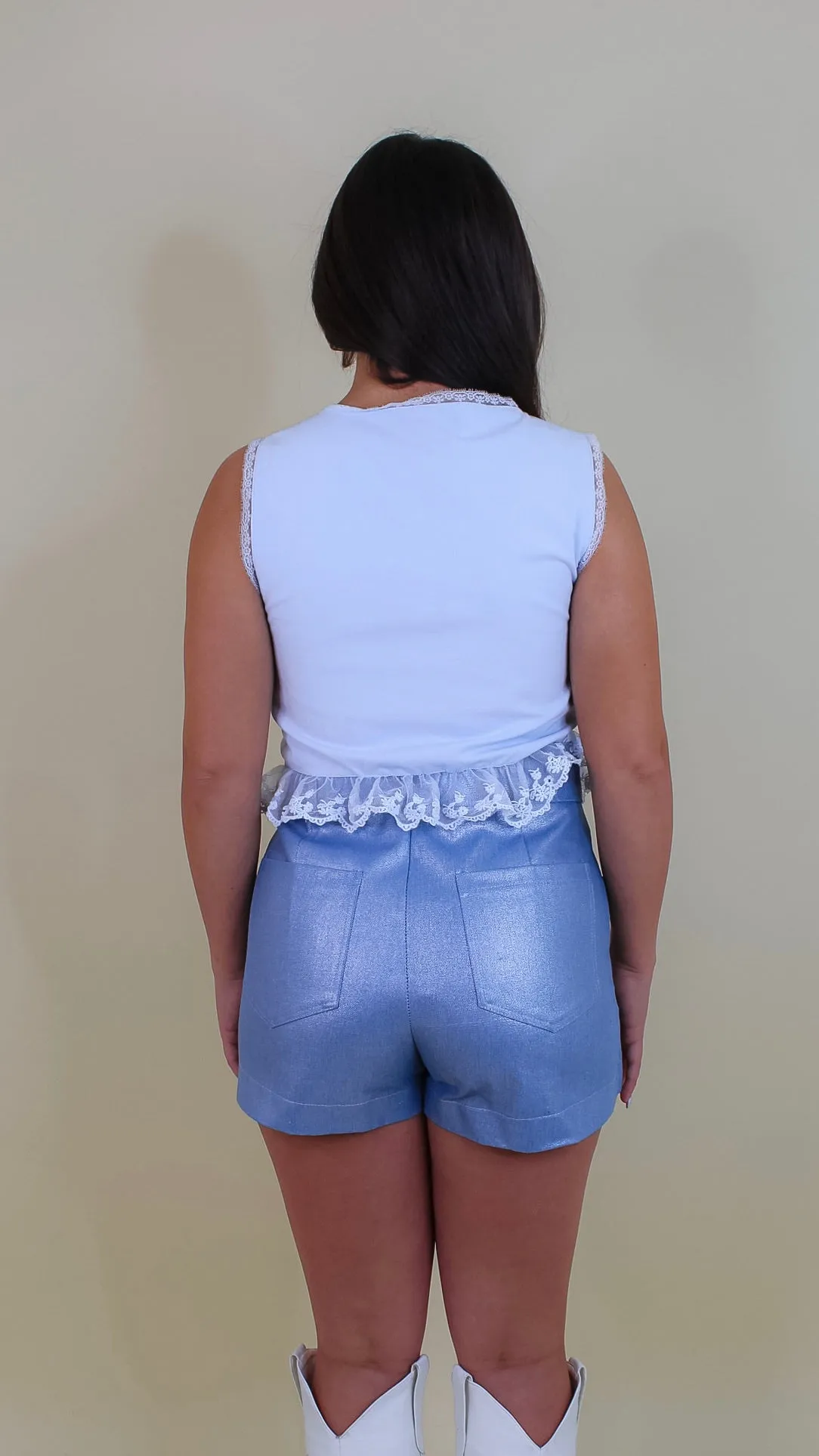 Daphne Silver Denim Skort
