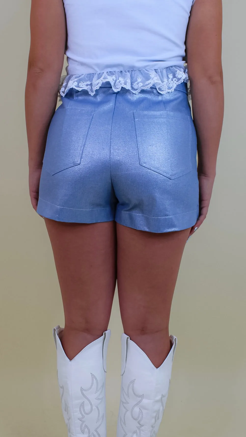 Daphne Silver Denim Skort