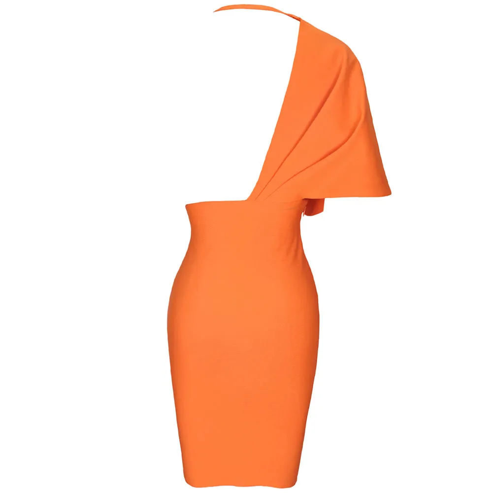Deep-V Asymmetrical Mini Bandage Dress PF21408