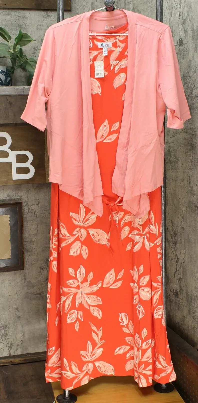 Denim & Co. Women's Plus Size V-Neck Sleeveless Maxi Dress And Shrug Set