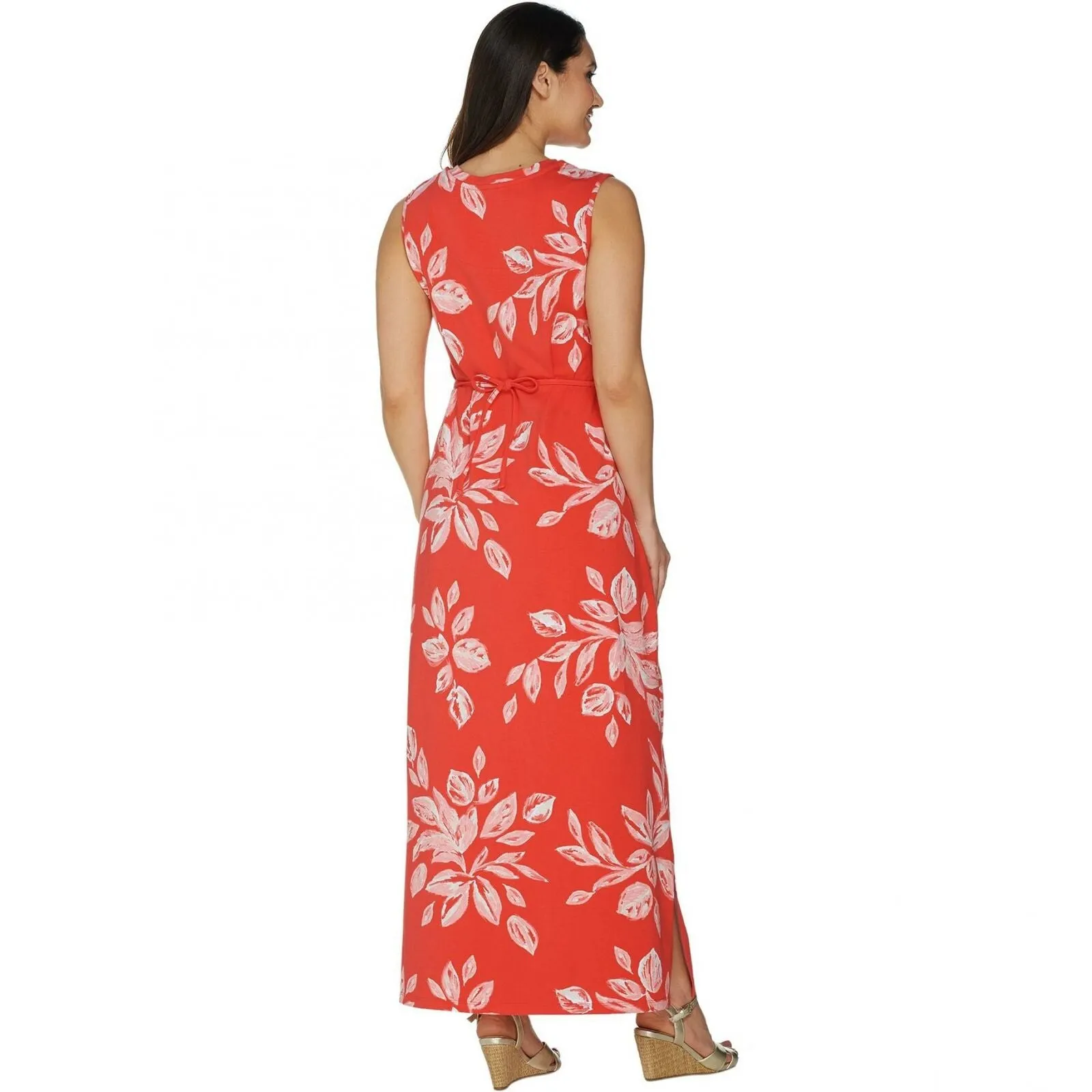 Denim & Co. Women's Plus Size V-Neck Sleeveless Maxi Dress And Shrug Set