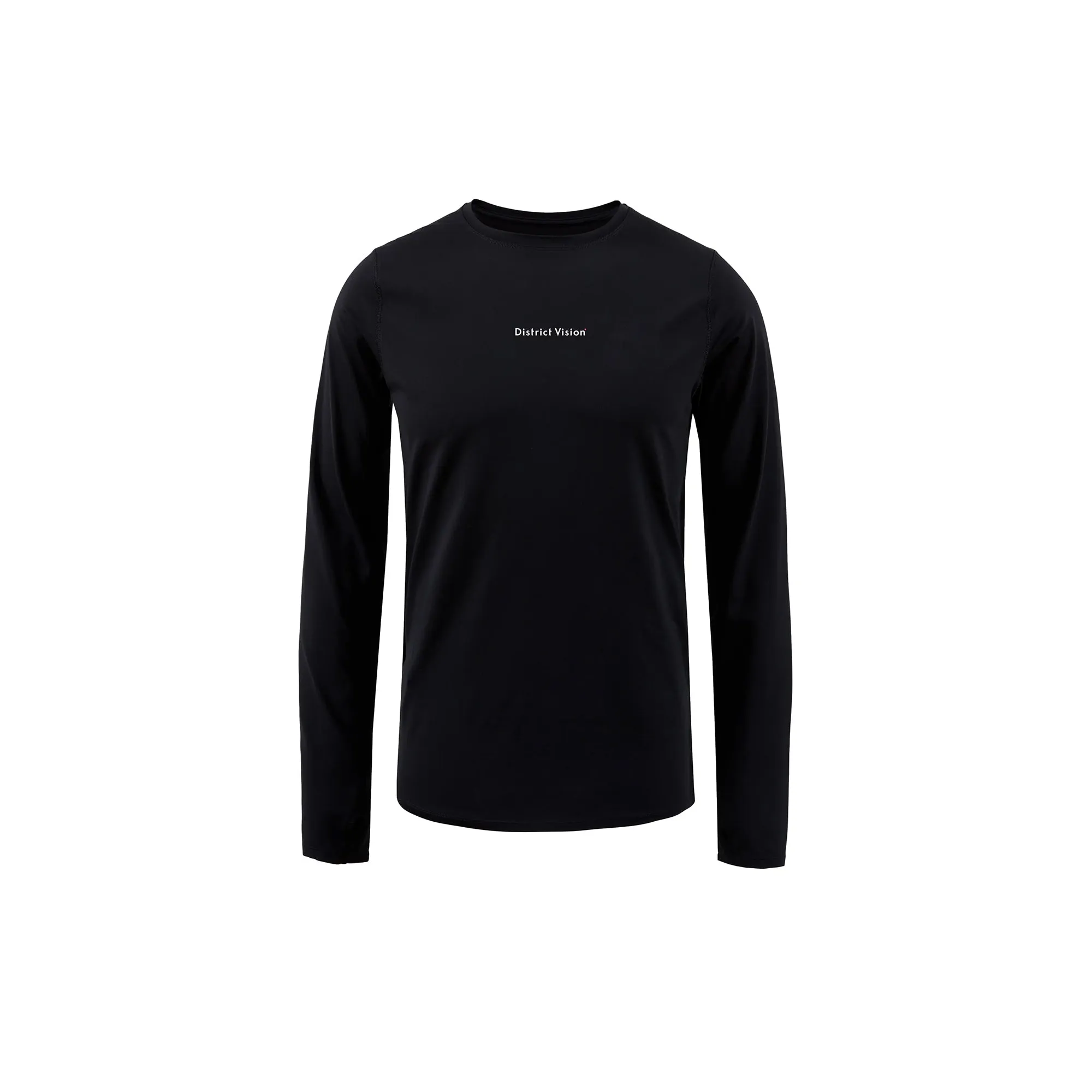 District Vision Aloe Long Sleeve T-Shirt - Black Wordmark